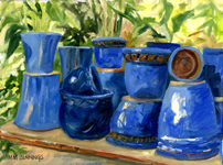 blue pots